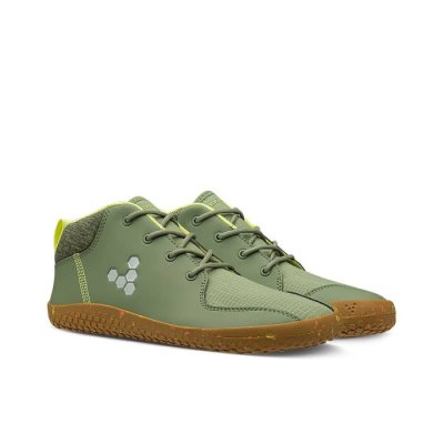 Vivobarefoot Juniors' Primus Bootie All Weather Vegan Shoes - Green USA [GOK908361]